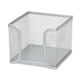 D.RECT KOMO Notitieblokhouder van metaal, mesh, bureau-organizer voor plaknotities, duurzame stalen constructie, zilver