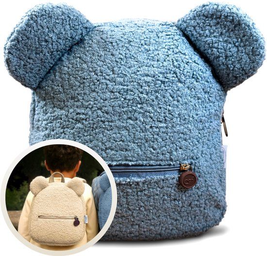 Funnies Rugzak Teddy met Oortjes Blauw