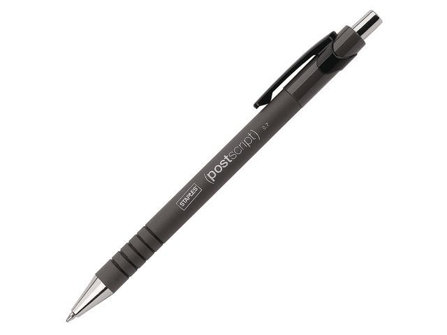 Staples Postscript Balpen - Fijne Punt - 0,7 mm - Zwart