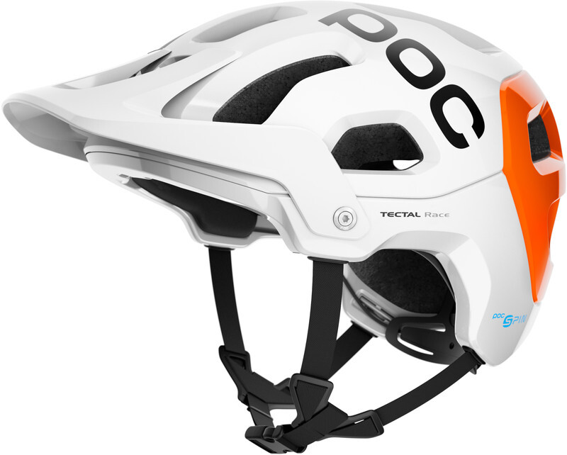 POC Tectal Race Spin NFC Helm, hydrogen white/fluorescent orange avip