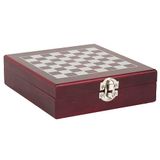 COOK CONCEPT, KV0018, 4-Piece Wine Box with Chessboard, Complete Accessories for Tasting and Aperitif, Elegant and Durable Design, Ideal Gift, Brown, One Size