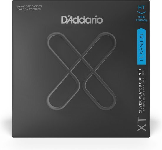 D'ADDARIO Gitaar Snaren - XT Coated Klassieke Gitaar Snaren - XTC46FF - Verzilverd Koper, XT Dynacore, Carbon Trebles - Harde spanning