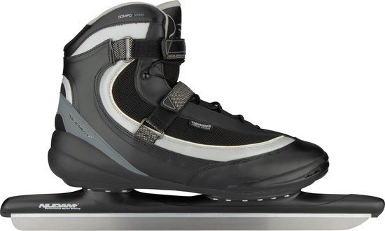 Nijdam Norenschaats XXL Pro-Line - Softboot - Zwart/Zilvergrijs - Maat 50