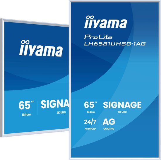 iiyama LH6581UHSG-1AG 65 inch 4K UHD Digitale Signage Display Wit
