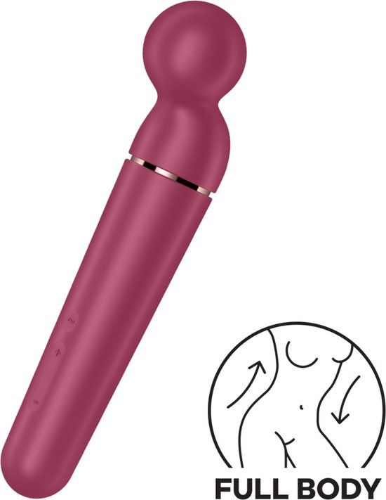 Satisfyer Planet Wand-er Wand Vibrator - Berry/Rose Gold - White
