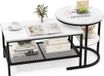 COAST™ Coast Table d'appoint - Set de 2 - Impression marbre - Blanc/ Noir