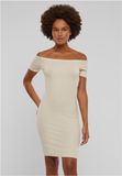Urban Classics Off Shoulder Rib Korte jurk 3XL Beige