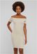 Urban Classics Off Shoulder Rib Korte jurk 3XL Beige