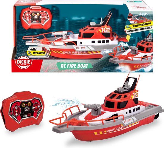 Dickie RC Brandweerboot - RTR - Rood