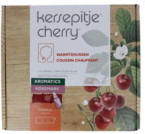 Kersepitje® Cervico Aromatics Rozemarijn - Langwerpig Kersenpitkussen - Incl. Aromaspray