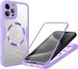 Techsuit Hoesje geschikt voor Apple iPhone 16 Pro - ColorVerse 360 Case met Screenprotector - Geschikt voor MagSafe - Paars