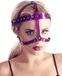 Bad Kitty – Bondage Hoofd Harnas Sprankelend met Gouden Klinknagels - Roze