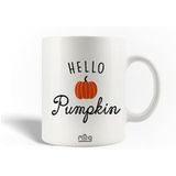Maniacase Keramische mok, Hello Pumpkin Happy Halloween Day quote