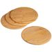 Kesper Vesperbordenset rond, Ø 25 cm, 4-delige ontbijtbordenset van FSC-gecertificeerd bamboe, broodborden met sapgoot, natuurlijk, robuust en mesvriendelijk, 5844215
