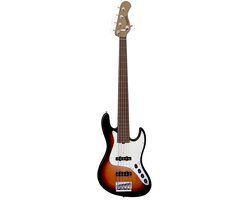 Sadowsky MetroExpress Vintage J/J Bass Morado Sunburst 5-snarige fretloze elektrische basgitaar met lijnen