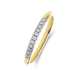 Lucardi Dames 14 karaat geelgouden ring met lab grown diamant 0,090ct