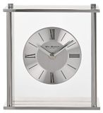 Horloge de table argenté avec mouvement à quartz, 17,5 cm, élégant