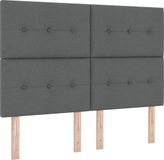 vidaXL LED Boxspringbed met Hoofdeinde Donkergrijs Stof 140 x 200 cm