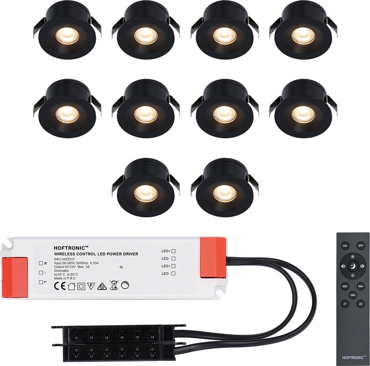 Hoftronic X Cadiz Zwarte Led Inbouwspots Complete Set Dimbaar V Watt Veranda