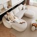 OKWISH U-Bank 266 Cm - Modulair Bankstel Zonder Montage - Zachte Stof - Wit