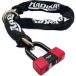 RADIKAL RK48120L sleutelslot voor motorfiets, SRA-goedgekeurd, ketting ø13,5, hoge veiligheid, met Mini U ø18, gecementeerd staal, 120 cm, zwart, rood