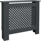 ML-Design Radiatorbekleding 78x19x82 cm ruit antraciet MDF