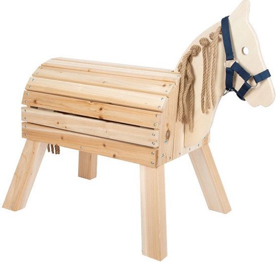 Small Foot houten paard compact, paardrijden met halster voor kinderen vanaf 3 jaar, geschikt voor binnen en buiten, 12313