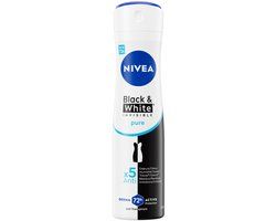 NIVEA Invisible For Black & White Pure Deodorant Spray - 6 x 150ml - Value Pack