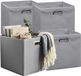 5five Opbergmandjes - 4x - grijs - stof - inhoud 29 liter - 31 x 31 x 31 cm