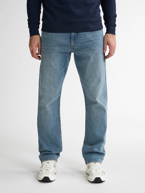 Petrol Industries Heren Loose Fit Jeans Lewis - Comfort Stretch Denim Broeken - Organisch Katoen - Casual Spijkerbroek - Blauw - Maat W34L34