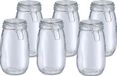 Zeller Voorraadpot/bewaarpot Alfie - 6x - 1.4L - glas - beugelsluiting - D11 x H22 cm