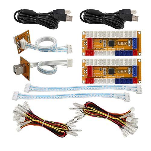 SJ@JX Arcade Game USB Encoder Zero Delay 2 Player Gamepad LED Button Joystick Controller for Nintendo Switch PC PS3 Retropie Raspberry Pi MAME