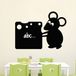 Ambiance Sticker leisteen krijtbord - muurstickers, zelfklevend, afwasbaar, muis met kaas, H 80 x B 110 cm