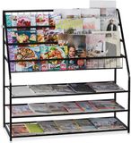 Relaxdays Tijdschriftenrek - Zwart - Metaal - 96x97x37 cm