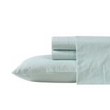 Nautica Kingsize lakenset, katoenen percal beddengoedset, knapperig en cool, lichtgewicht en ademend (Penny krijtstreep wit, kingsize)
