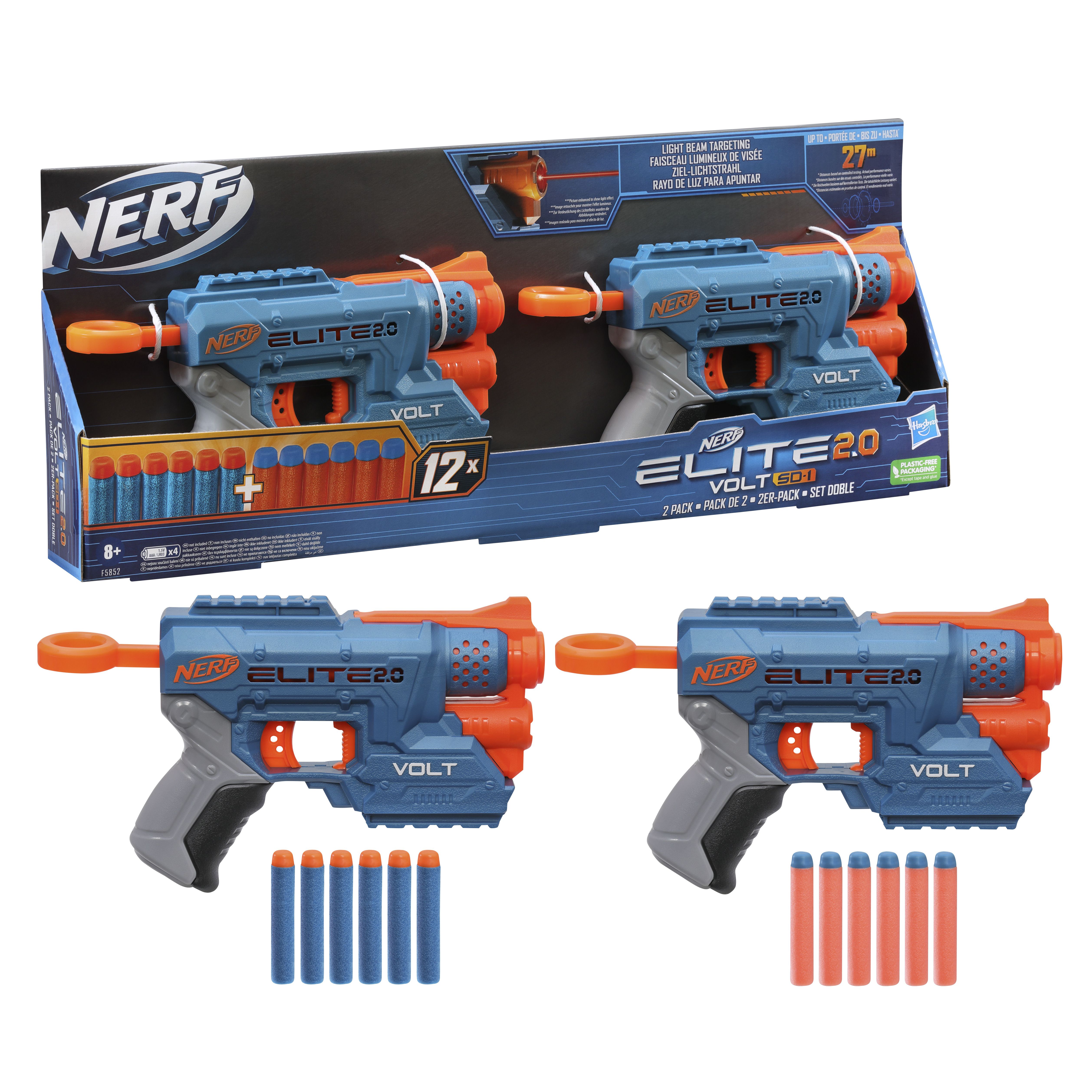 Nerf Elite 2.0 Volt SD-1 Toy Blaster - Blue/Grey/Orange - 8+ Years