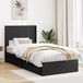 Maison Exclusive - Lit exclusif - Structure de lit avec espace de rangement et tête de lit, noir, 90 x 190 cm