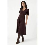 Rinascimento Bruine Midi Jurk