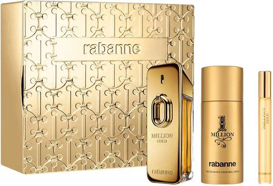 Paco Rabanne 1 Million Gold Eau de Parfum Intense Gift Set for Men - 3 Pieces