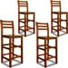 Casaria Barkruk - Set van 4 Acaciahout 40 x 35,5 x 110 cm – Bruin