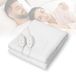 Todeco Dubbele elektrische verwarmde matrastopper, 160 x 140 cm, 120 W, dubbele XXL matrasbeschermer voor 2 personen, 2 bedieningselementen, met 3 temperatuurniveaus, wasbaar