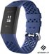 Strap-it Fitbit Charge 4 siliconen bandje met gaatjes - donkerblauw - Maat: S