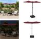vidaXL Parasol dubbel dak met LED 316x145 cm bordeauxrood