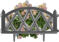 Clôture de jardin en plastique, gris, bordure, palissade, bordure de pelouse, 49 cm