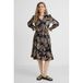Anytime Midi Dress with Ruffles and Leaf Print