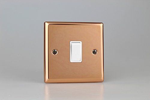 Varilight Klassieke Gepolijst Koper 1 Gang 2 Manier 10 Amp Licht Tuimelschakelaar met Wit Inserts