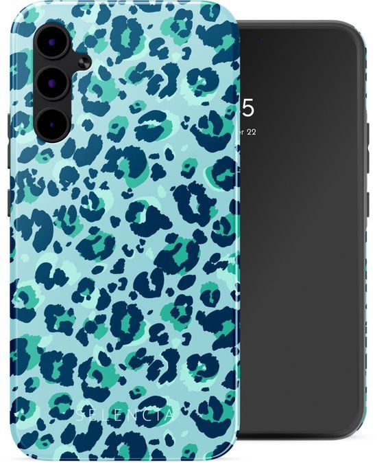 Selencia Hoesje - Geschikt voor Samsung Galaxy A34 (5G) - Backcover - Wild Spots Light Blue