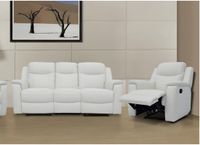 Vente-unique Driezits relaxbank EVASION leer ivoorwit 205 cm