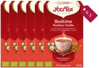 Yogi Tea Bedtime Rooibos Vanilla - Biologische Kruidenthee met Rooibos, Vanille, en Kamille voor een Rustgevende Nacht - Tray van 6 Stuks