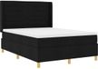 vidaXL Boxspringbed met LED-verlichting, zwart, 160 x 200 cm, gestoffeerd